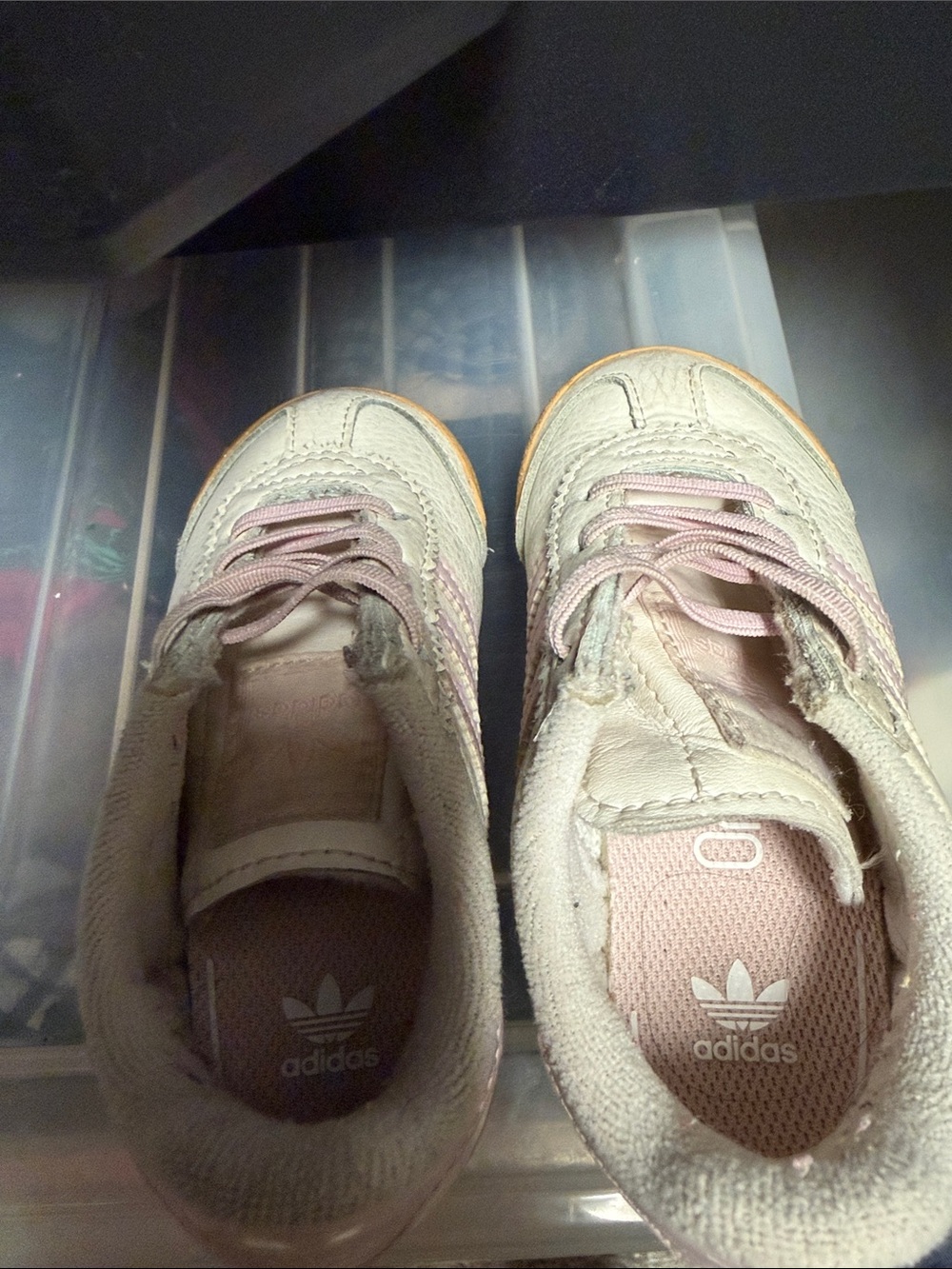 adidas Kids Samoa Sneakers - White and Light Pink - Picture 3 of 5